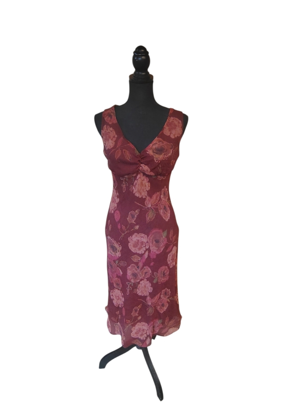 vtg 90s Y2K floral bias cut flowy dress